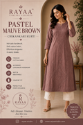 Pastel Mauve Brown Chikankari Kurti